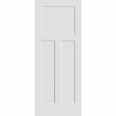 CODEL DOORS 36" x 96" Primed 3-Panel Mission Interior Shaker Slab Door 3080pri8403